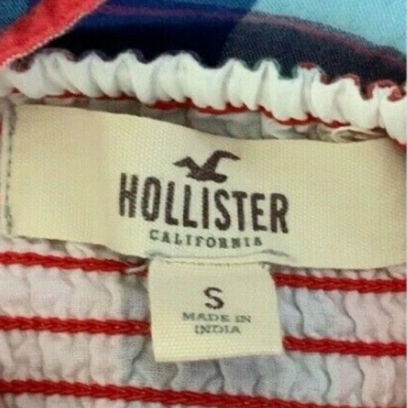 Hollister Multicolor Plaid Sleeveless Spaghetti Strap Blouse Sz S #232F - Picture 5 of 7